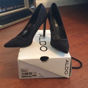 Aldo Black Lace Heels